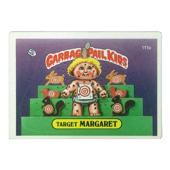 1986 Garbage Pail Kids 111a Target Margaret & 111b Bullseye Barry Trading Cards - Picture 2 of 4